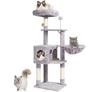 VEVOR Cat Tree for Indoor Cats, 45.2" Cat Tower with Cat Condo, Sisal Scratching Post, Hammock, Top Perch, Jumping Platforms, Large Cat House with Hang Ball, Cat Furniture Activity Center, Light Grey