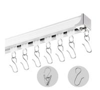 VEVOR Ceiling Curtain Track Set, 17.7 FT/5.4 Meter, Sliding Ceiling Track System for Curtains, Room Divider Curtain Track Ceiling/Wall Mounted for Living Room Bedroom with Hooks and Hardware, White