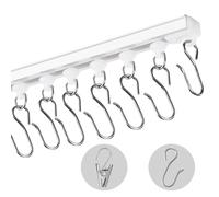VEVOR Ceiling Curtain Track Set, 9.9 FT/3 Meter, Self Adhesive, No Drill Ceiling Track System for Curtains, Room Divider Curtain Track Ceiling Mounted for Living Room with Hooks and Hardware, White