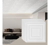 VEVOR Ceiling Tiles, 12-Pack 24 x 24 in, Drop Ceiling Tiles Premium PVC Sheet, Easy Installation/Cutting Plastic Glue-up Ceiling Tile, Ceiling Covering for Home/Office Decoration, White Peg Pattern