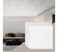 VEVOR DH-03 12-Pack 24 x 24 in, Drop Premium PVC Sheet, Easy Installation/Cutting Plastic Glue Tile, Ceiling Covering for Home/Office Decoration, White Echo Pattern