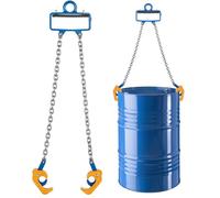 VEVOR Chain Drum Lifter, G80 Drum Lifting Chain Sling with Security Hook, Drums Handling 1 Ton Capacity, Equipment Fits for Crane Forklift, Carbon Steel Barrel Lifter for Plastic & Metal Drums