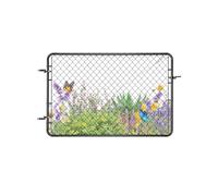 VEVOR Chain Link Fence Gate, 72 x 48 in, Adjustable Chain Link Fence Panel, Fit 2.2-6 ft (W) x 6 ft (H) Garden Fence Gate Opening, Fencing Gate with Plastic Coating, for Farm Black, Posts Not Included