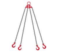VEVOR Chain Sling, 10mm x 3 m Lifting Chains with 4 Leg Grab Hooks, Heavy Duty G80 Alloy Steel Lifting Sling, 10.4 Ton Capacity, Adjustable Engine Chain Hoist Lifts for Cargo Security Towing