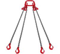 VEVOR Chain Sling, 3/8 inch x 10 ft Lifting Chains with Hooks, G80 Engine Chain Hoist Lifts, 18400 lbs/8 Ton Lifting Sling Chains for Engine Hoist, Engine Lift Chain with 4 Leg Grab Hooks & Adjusters