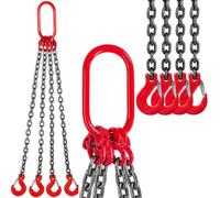 VEVOR Chain Sling, 5/16 inch x 3.3 ft Lifting Chains with Hooks, G80 Engine Chain Hoist Lifts, 11000 lbs/5 Ton Capacity Lifting Sling Chains for Engin