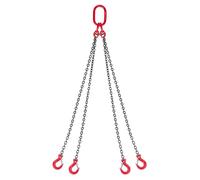 VEVOR Chain Sling, 6.3mm x 1.5 m Lifting Chains with 4 Leg Grab Hooks,Heavy Duty G80 Alloy Steel Lifting Sling, 2993kg Capacity, Adjustable Engine Chain Hoist Lifts for Cargo Security Towing