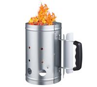 VEVOR Charcoal Chimney Starter, 4 lbs Large Capacity Coal Fireplace, Heavy Duty BBQ Steel Chimney Starter for Charcoal Grill and Barbecues, Compact On-the-Go Carbon Lighter and BBQ Grill Tool, Silver