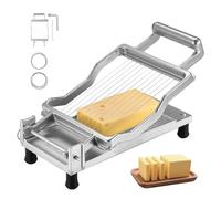VEVOR Cheese Cutter with Wire, 0.39" & 0.78" Cheeser Butter Cutting Blade, Detachable Cheese Slicer Wire, Aluminum Alloy Commercial Cheese Slicer with 316 Stainless Steel Knife Wire, Kitchen Cooking