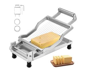 VEVOR Cheese Cutter with Wire, 0.39" & 0.78" Cheeser Butter Cutting Blade, Detachable Cheese Slicer Wire, Aluminum Alloy Commercial Cheese Slicer with 316 Stainless Steel Knife Wire, Kitchen Cooking