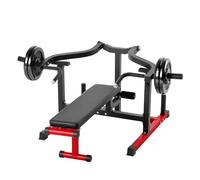 VEVOR Chest Press Machine, 450 LBS Bench Press Set, Adjustable Flat Incline Bench with Independent Converging Arms, Upper Chest Equipment, Fitness Home Gym Equipment for Chest, AB Workouts, Shoulder