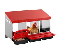 VEVOR Chicken Nest Box, 3-Compartment, 15 to 30 in Stable & Corrosion-Resistant Metal Nesting Boxes with Inclined Nesting Boxes, Bottom Holes & Resting Platform, Fit for Different Chicken Breeds