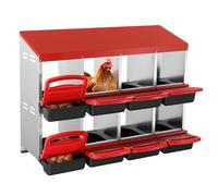 VEVOR Chicken Nest Box, 8-Compartment, 30 to 45 in Stable & Corrosion-Resistant Mental Nesting Boxes with Inclined Nesting Boxes, Bottom Holes & Resting Platform, Fit for Different Chicken Breeds