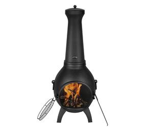 VEVOR Chiminea, 22 Inch Outdoor Wood Burning Firepit, Spherical Fireplace for BBQ & Warming, Aluminum Wooden Fire Pit with Grill Mesh, Chimney Coat &