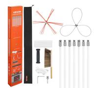 VEVOR Chimney Sweep Kit, 23 ft Maximum Extendable Length Brush, Chimney Cleaner Sweeper with Dual Brush Heads, Goggles, Fireplace Cleaning Tool for Square, Rectangle, Arch Chimneys