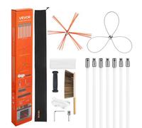 VEVOR Chimney Sweep Kit, 23 ft Maximum Extendable Length Chimney Brush, Chimney Cleaner Sweeper with Dual Brush Heads, Brush & Goggles, Fireplace Clea
