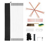 Vevor Chimney Sweep Kit, 33 Ft Maximum Extendable Length Chimney Brush, Chimneys Cleaning Kit With Bristle Replacements