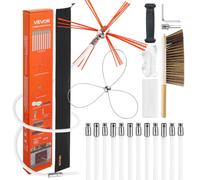 VEVOR Chimney Sweep Kit Fireplace Chimney Brush with Dual Brush Heads Goggles