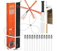 VEVOR Chimney Sweep Kit Fireplace Chimney Brush with Dual Brush Heads Goggles