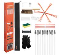 VEVOR Chimney Sweep Kit Fireplace Cleaning Tool with Bristle Replacement Goggles