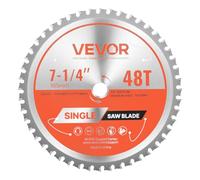 VEVOR Circular Saw Blade, 185 mm Diameter, 48 Sharp Alloy Teeth, 15.875 mm Arbor, Fine Finish, Metal Cutting Blade for Circular Saw, with Noise-Reducing Heat Vents, for Cutting Steel and Aluminum