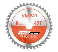 VEVOR Circular Saw Blade, 203 mm Diameter, 42 Sharp Alloy Teeth, 25.4mm Arbor, Fine Finish, Wood Cutting Blade for Circular Saw, with Noise-Reducing Heat Vents, for Cutting Plywood, OSB, and Hardwood
