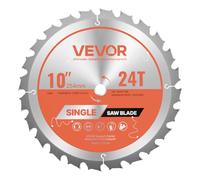 VEVOR Circular Saw Blade, 254 mm Diameter, 24 Sharp Alloy Teeth, 15.875 mm Arbor, Fine Finish, Wood Cutting Blade for Circular Saw, with Noise-Reducing Heat Vents, for Cutting Plywood, OSB, Hardwood