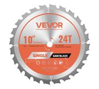 VEVOR Circular Saw Blade, 254 mm Diameter, 24 Sharp Alloy Teeth, 15.875 mm Arbor, Fine Finish, Wood Cutting Blade for Circular Saw, with Noise-Reducin