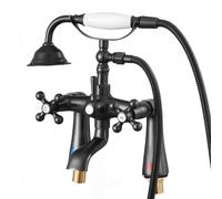 VEVOR Clawfoot Tub Faucet, Deck Mount Bathtub Faucets with Handheld Shower, Vintage Oil-Rubbed Bronze Clawfoot Tub Filler Faucet Shower Kit with 360° Rotation Spout & 59-inch Long Hose for Bathtubs