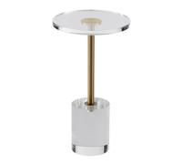 VEVOR Clear Acrylic End Table, Acrylic Side Table with a Solid Base, 11.9 x 11.9 inch Round Tabletop, 21.4 inch High, for Coffee, Drink, Food, Snack