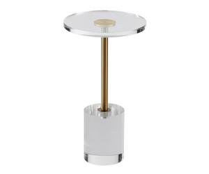 VEVOR Clear Acrylic End Table, Acrylic Side Table with a Solid Base, 11.9 x 11.9 inch Round Tabletop, 21.4 inch High, for Coffee, Drink, Food, Snack