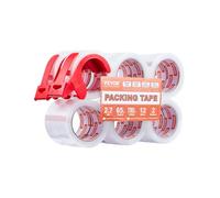 VEVOR Packing Tape 12 Rolls 65 Yards Clear Shipping Tape with Dispenser 2.7 Mil