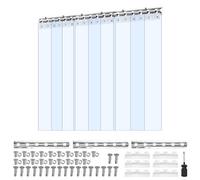 Vevor Clear Pvc Strip Curtain, 2.1 M Height X 0.96 M Width X 2 mm Thickness, 6 Pcs Walk In Freezer Cooler Curtain Strips