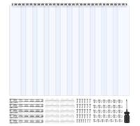 VEVOR Clear PVC Strip Curtain, 2.4 m Height x 1.5 m Width x 2 mm Thickness, 10 PCS Walk in Freezer Cooler Curtain Strips, Smooth Waterproof Plastic Door Strips for Warehouse, Freezer, Garage Doors