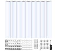 VEVOR Clear PVC Strip Curtain, 2.4 m Height x 2.1 m Width x 2 mm Thickness, 14 PCS Walk in Freezer Cooler Curtain Strips, Smooth Waterproof Plastic Door Strips for Warehouse, Freezer, Garage Doors