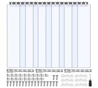 Vevor Clear Pvc Strip Curtain, 2 M Height X 0.9 M Width X 2 mm Thickness, 6 Pcs Walk In Freezer Cooler Curtain Strips