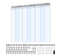 Vevor Clear Pvc Strip Curtain, 2 M Height X 0.9 M Width X 2 mm Thickness, 6 Pcs Walk In Freezer Cooler Curtain Strips