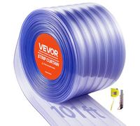 VEVOR Clear PVC Strip Curtain, 30.8 m Length x 30.5 cm Width, Ribbed Plastic Door Strip Bulk Roll, Walk in Freezer Cooler Curtain Strips for Doorways of Supermarket, Garage, Warehouse, Animal House