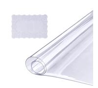 VEVOR Clear Table Cover Protector, 1.5mm Thick 36 x 72 in PVC Plastic Tablecloth, Waterproof & Oil Spill Proof, Customizable Rectangle Table Cover for Writing Desk, Coffee Table, Dining Room Table