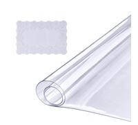 VEVOR Clear Table Cover Protector 1.5mm Thick 36 x 72 in PVC Plastic Tablecloth Waterproof & Oil Spill Proof Customizable Rectangle Table Cover for