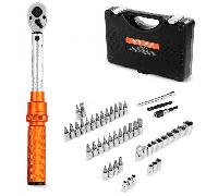 VEVOR Click Torque Wrench Set, 1/4Inch Drive, 20-240 lbf-in / 2.3-27.1N.m, Dual-direction and Dual Range Scales, 72-Tooth, ±3% High Precision, with Bi