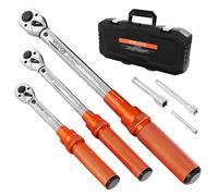 VEVOR Click Torque Wrench Set 3 Pieces 1/4 3/8 1/2 Inch Drive Dual-direction