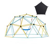 VEVOR Climbing Dome 10FT Geometric Dome Climber with Hammock Swing Jungle Gym