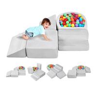 VEVOR Climbing Toys, 5-Piece Set, Foam Climbing Blocks for Toddlers 6 Months to 3 Years, Baby Climbing Blocks with Ball Pit (Balls Not Included), Indoor Climb and Crawl Activity Playset for Crawling
