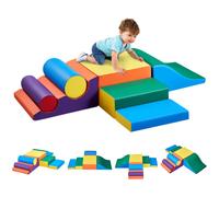 VEVOR Climbing Toys 7-Piece Set Foam Climbing Toys for Toddlers 3 to 14 Years Old PU Leather Climbing Blocks Indoor Climb and Crawl Activity