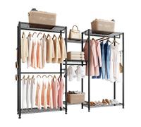 VEVOR Clothing Garment Rack, Heavy Duty Closet Wardrobe, 7 Adjustable Tiers Clothes Racks with Steel Frame, 385.5 kg Load Capacity Clothes Rack with 4