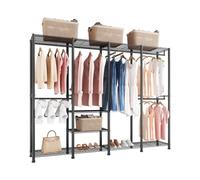 VEVOR Clothing Garment Rack, Heavy Duty Closet Wardrobe, Adjustable Tiers Clothes Racks with Steel Frame, 499 kg Load Capacity Clothes Rack with 4 Han