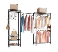 VEVOR Clothing Garment Rack, Heavy Duty Clothes Rack, Freestanding Clothes Racks with Steel Frame, 363 kg Load Capacity Closet Wardrobe with Storage Shelves for Bedroom, Clothing Store, Hallway
