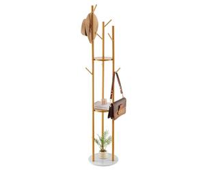 VEVOR Coat Rack, Freestanding Coat Rack Stand with Quartz Stone Base & 9 Hooks, Free Standing Hall Coat Tree for Entryway, Bedroom, Office, Living Room, Modern Clothes Hanger for Coat, Hat, Scarf, Bag