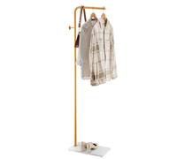 VEVOR Coat Rack, Freestanding Coats Rack Stand with Quartz Stone Base & 3 Round Hooks, Free Standing Hall Coat Tree for Entryway, Bedroom, Living Room, Stylish Clothes Hanger Stand for Coats, Hat, Bag